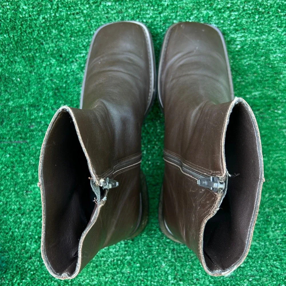 Banana Republic Brown Leather Square Toe Ankle‎ Boots Made in Italy Mens Size 8